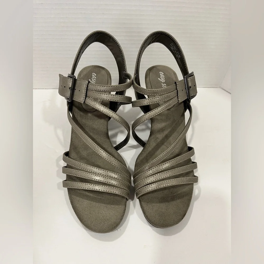 Easy Street Orien‎ Heeled Sandal-Size: 8.5 Color: Pewter